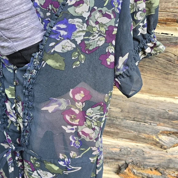 Converse Floral Sheer Dress, Size Medium - Picture 5 of 6